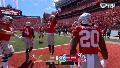 Julian Sayin conectó a Carnell Tate para un TD de 40 yardas, expandiendo el liderazgo de Ohio en Texas