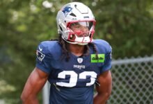 Los patriotas con Kyle Dugger trabajan con la segunda protección de cable el domingo.