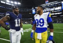 Aaron Donald, Micah Parsons Mensaje intercambiando sobre jugar con Rams