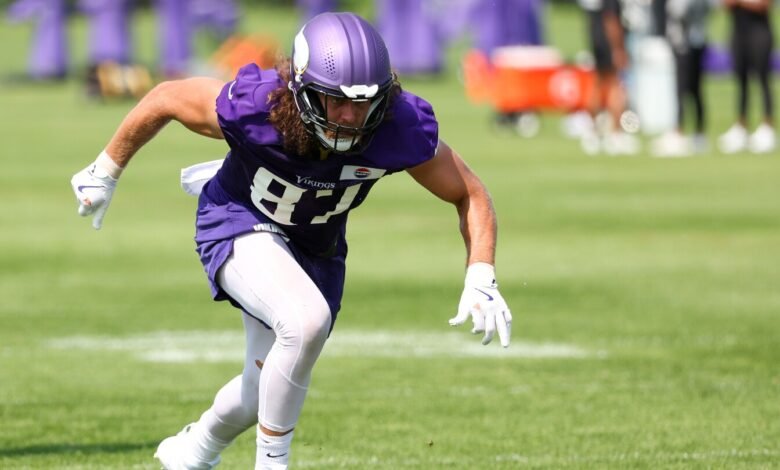 TJ Hockenson fuera del vikingo practicando con lesiones TJ Hockenson fuera del vikingo practicando con lesiones