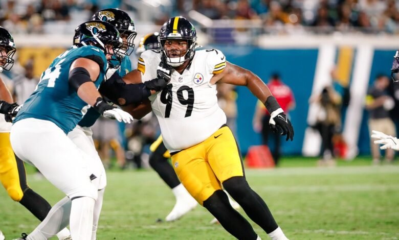 Derrick Harmon puede comenzar la temporada con IR con MCL. Derrick Harmon puede comenzar la temporada con IR con MCL.