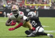 49ers WR Russell Gage se pierde 7-10 días con esguilado MCL