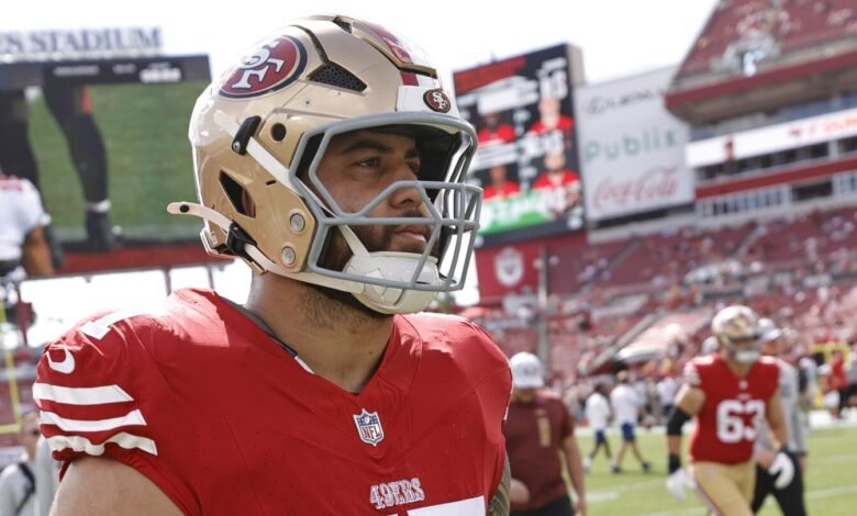 49ers RG Dominick Puni puede ser perdido durante un par de semanas con posibles lesiones de PCL. 49ers RG Dominick Puni puede ser perdido durante un par de semanas con posibles lesiones de PCL.