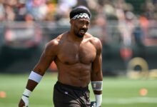 Jordan Mailata: Nadie como Myles Garrett, parece que soy este esmalte.