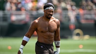 Jordan Mailata: Nadie como Myles Garrett, parece que soy este esmalte.