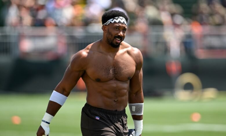 Jordan Mailata: Nadie como Myles Garrett, parece que soy este esmalte.