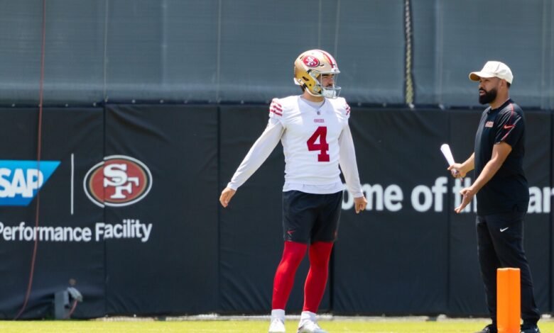 Kyle Shanahan: Jake Moody todavía está compitiendo con cualquiera Kyle Shanahan: Jake Moody todavía está compitiendo con cualquiera