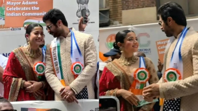Vijay Deverakonda Rashmika Mandanna Cerrar un desfile del Día de la India 2025