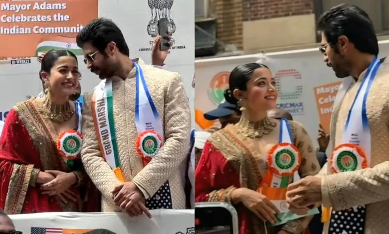 Vijay Deverakonda Rashmika Mandanna Cerrar un desfile del Día de la India 2025