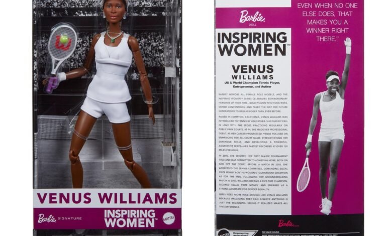 Venus Williams obtendrá una nueva Barbie como parte de la colección de mujeres inspiradoras