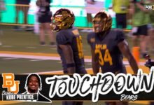 Sawyer Robertson está asociado con Kobe Prentice para TD 33 yardas, reduciendo el déficit de Baylor en comparación con Auburn