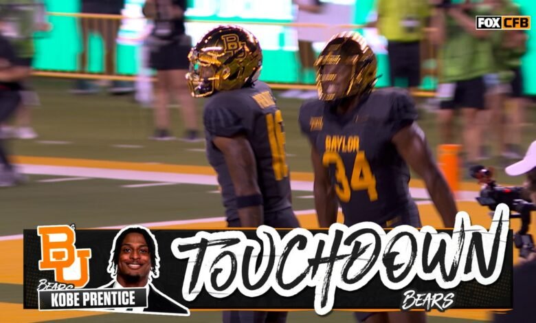Sawyer Robertson está asociado con Kobe Prentice para TD 33 yardas, reduciendo el déficit de Baylor en comparación con Auburn Sawyer Robertson está asociado con Kobe Prentice para TD 33 yardas, reduciendo el déficit de Baylor en comparación con Auburn