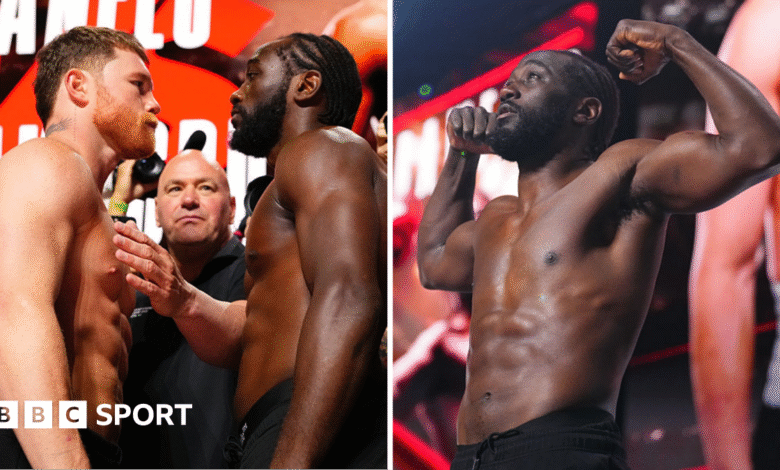 CANLO VS CRAWFORD: Teeree Crawford se ve desgarrado porque tiene el mismo peso que Canlo Álvarez para Vegas Super Fight. CANLO VS CRAWFORD: Teeree Crawford se ve desgarrado porque tiene el mismo peso que Canlo Álvarez para Vegas Super Fight.