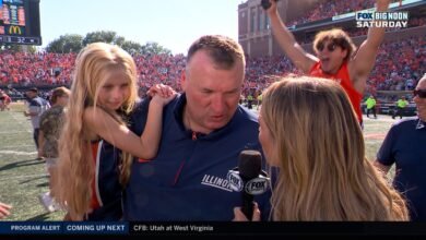 HC Bret Bielema en 23 Win Winking Of Illinois contra 21 USC | Foot College Football