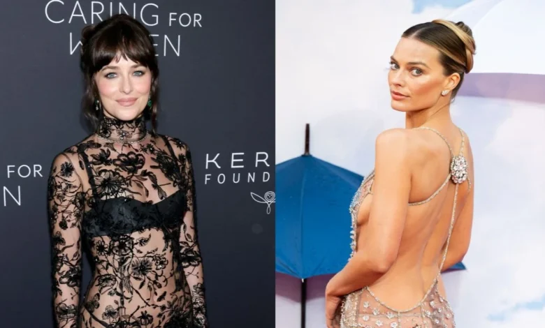 Dakota Johnson y Margot Robbie apenas ven en el nuevo Vestido de Nivel en la nueva imagen de nivel: Fotos Dakota Johnson y Margot Robbie apenas ven en el nuevo Vestido de Nivel en la nueva imagen de nivel: Fotos
