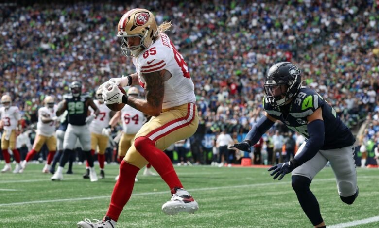 George Kittle escapa de 49ers-Seahawks con lesión de las olas