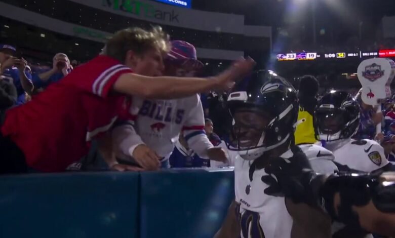 Los fanáticos han empujado a Lamar Jackson, Deedre Hopkins está prohibido indefinidamente de todos los estadios de la NFL Los fanáticos han empujado a Lamar Jackson, Deedre Hopkins está prohibido indefinidamente de todos los estadios de la NFL