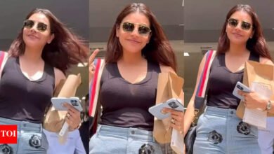 Kajal Agarwal se tiñó en Mumbai; La primera salida después de la muerte, Hax se ve brillante: Fotos | Noticias de la película hindi