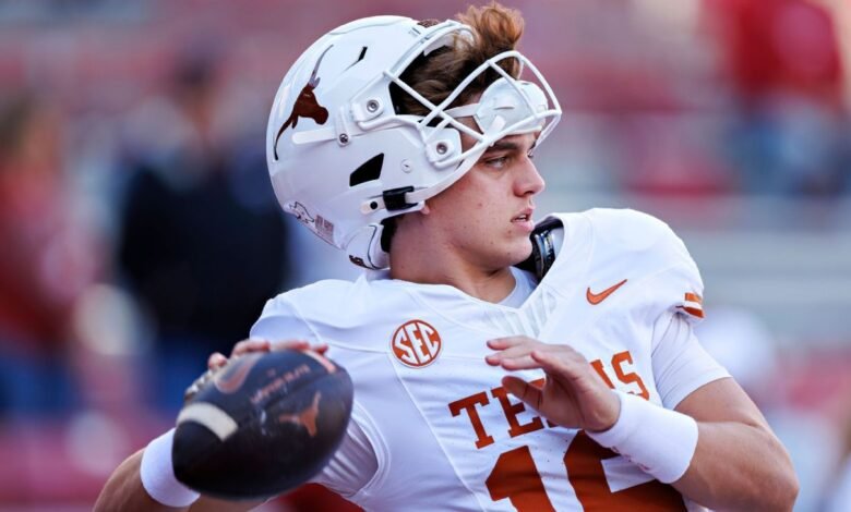 Texas QB Arch Manning promete mejorar la lucha en medio de la lucha.
