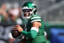 Jets QB Justin Fields lavó el protocolo de impacto.