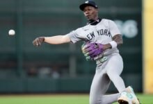 Jazz Chisholm Jr. Dejando el juego de los Yankees después de ser golpeado