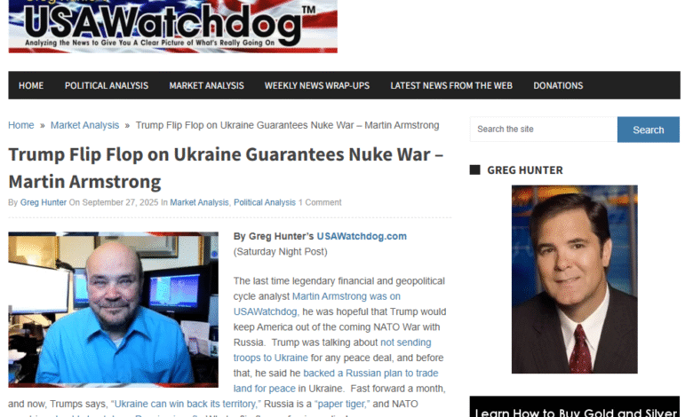 Armstrong en USA Watchdog | Economía Armstrong