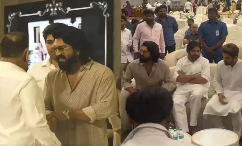 Pawan Kalyan, Allu Arjun y Ram Charan compartieron un marco el quinto día del difunto Kanakaranam, las fotos virales. Pawan Kalyan, Allu Arjun y Ram Charan compartieron un marco el quinto día del difunto Kanakaranam, las fotos virales.