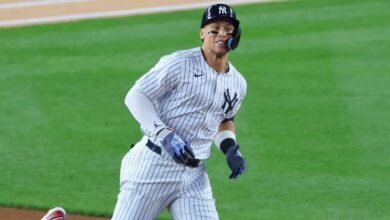 El juez de Aaron pasa a Joe DiMaggio en la lista de jonrones de los Yankees con HR vs. Red Sox en video