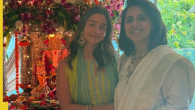 Alia Bhatt Fests Delicious Modux en Fests, su Ganapati da un destello de celebración, la madre, la madre da con Nitu Kapoor