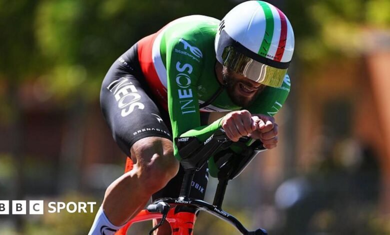 Vuelta a España: Filippo Ganna ganó el tiempo de juicio cuando Jeao Almeida cerró a Jonas Vingega