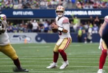 Brock Purdy Out en comparación con los Saints en la NFL 2 semanas con una lesión en los pies, Mac Jones para comenzar