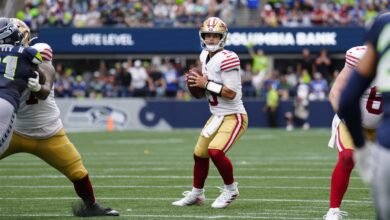 Brock Purdy Out en comparación con los Saints en la NFL 2 semanas con una lesión en los pies, Mac Jones para comenzar