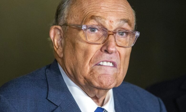 Rudy Giuliani sufrió la columna vertebral en un accidente automovilístico después de ser “unido a la bandera” por la víctima de la violencia familiar. Rudy Giuliani sufrió la columna vertebral en un accidente automovilístico después de ser “unido a la bandera” por la víctima de la violencia familiar.