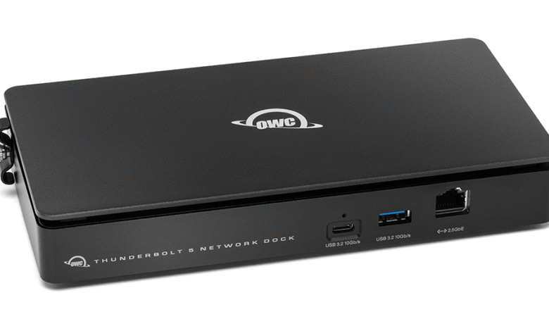 El nuevo muelle Thunderbolt 5 de OWC está diseñado para flujos de trabajo de almacenamiento con una agregación dual de 10GBE a 20 Gbps