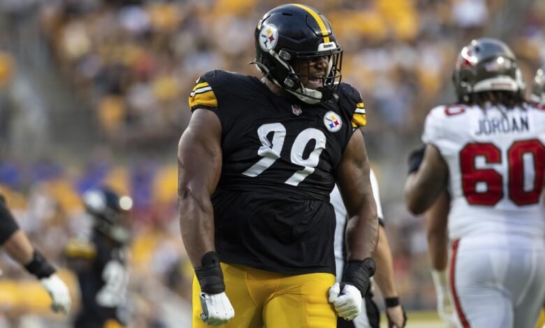 Derrick Harmon puede lanzar la NFL para Steelors vs. Patriots después de la lesión en la rodilla.