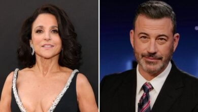 Julia Louis Louis-Profas trae a Jimmy Kimmel al cachorro, sobre la broma de la Primera Enmienda