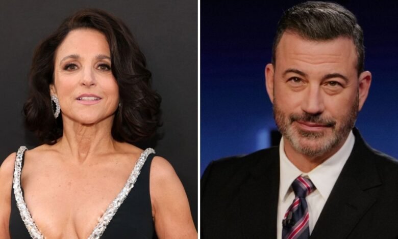 Julia Louis Louis-Profas trae a Jimmy Kimmel al cachorro, sobre la broma de la Primera Enmienda