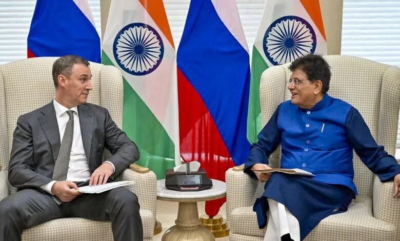 Piyush Goyal mantiene conversaciones con el vicepresidente de primer ministro ruso Dmitry Patrushev para impulsar el comercio, los lazos económicos