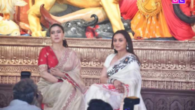 Kajal y la reina Mukherjee revestan Durga Puja Pandal, las hermanas son sensibles …