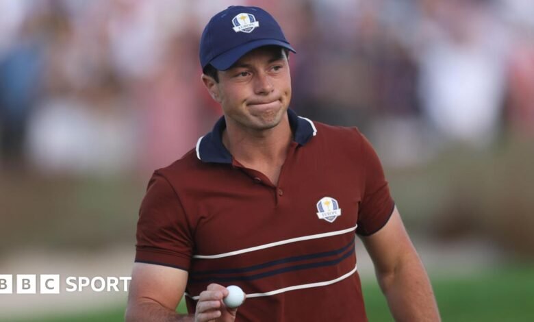 Ryder Cup 2025: Viktor Hovland Europe de Singles Match V Harris English