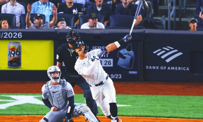 El juez de Aaron ata a Joe DiMaggio por cuarta vez en la lista que se ejecuta en casa Yankees
