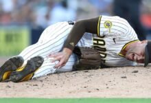 LISIÓN DE JASON Adam: Padres All-Star RP sufre quad rupurado en pérdida ante Orioles, revela la línea de tiempo de recuperación
