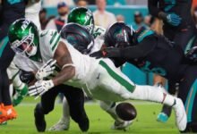 Lesión de Brasilon Allen: Jets RB escapa el lunes ‘Noche’, rápidamente eliminada después del dolor de rodilla