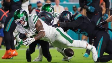 Lesión de Brasilon Allen: Jets RB escapa el lunes ‘Noche’, rápidamente eliminada después del dolor de rodilla