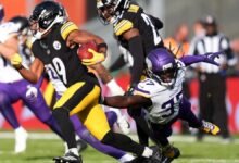 Calvin Austin de Steelers fue evaluado en el Hospital Dublín después de una lesión en el hombro en la victoria sobre el vikingo.