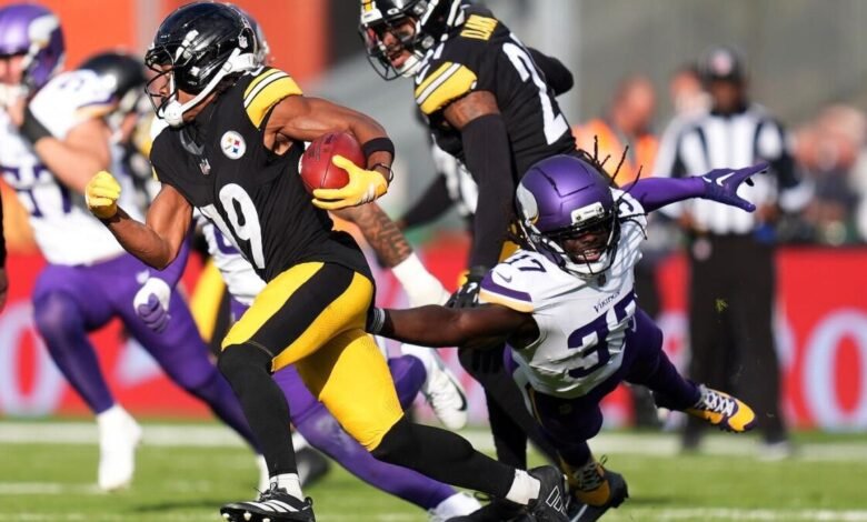 Calvin Austin de Steelers fue evaluado en el Hospital Dublín después de una lesión en el hombro en la victoria sobre el vikingo.