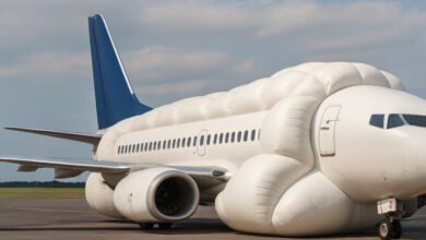 La extraña idea de avión a prueba de accidentes reveló que envuelve aviones en airbags gigantes