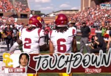 Jayden Miiava encontró a Makai Lemon para TD 17 yardas, reduciendo el déficit de USC contra Illinois