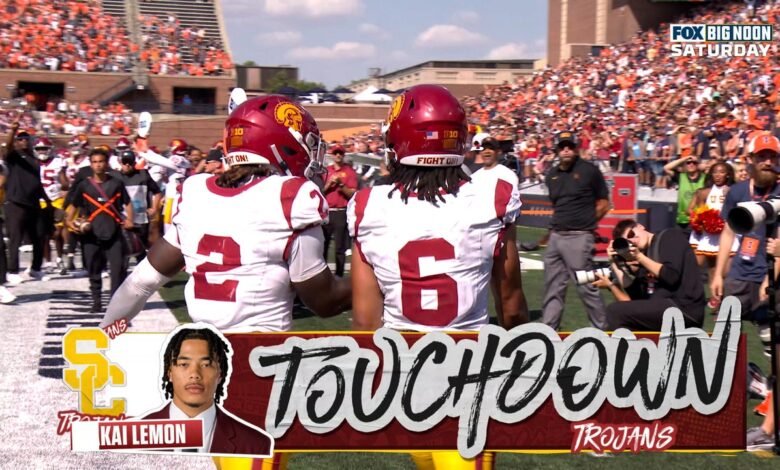 Jayden Miiava encontró a Makai Lemon para TD 17 yardas, reduciendo el déficit de USC contra Illinois