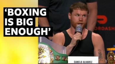 Canlo vs Crawford: Álvarez interrumpe la presentación para proteger el boxeo.